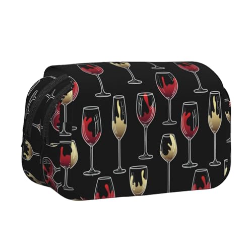YOFIEN Weinglas-Bleistifttasche, tragbarer doppelschichtiger Schreibwaren-Organizer von YOFIEN