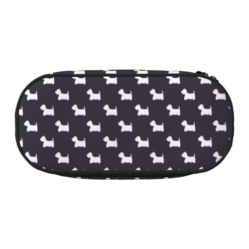 YOFIEN West Highland Terrier, kleines Federmäppchen, großes Fassungsvermögen, Federmäppchen, Büro-Schreibwaren-Organizer von YOFIEN