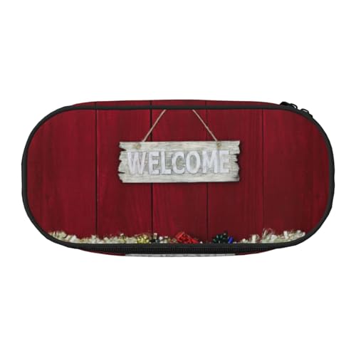 YOFIEN Willkommen, Freunde, Weihnachten, kleines Federmäppchen, großes Fassungsvermögen, Federmäppchen, Büro-Schreibwaren-Organizer von YOFIEN