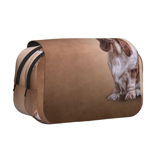 Zeichnung Lustige Basset Hound Hund Bleistift Beutel Tragbare Doppel Schicht Schreibwaren Organizer von YOFIEN