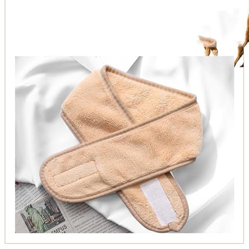 Yoga-Haar-Accessoires aus Frottee, Mädchen-Stirnbänder für Gesichtswaschen, Bad, Make-up, Haarband, Damen, verstellbar, SPA, Gesichts-Stirnband, Kamel, 63 x 8 cm, 1 Stück von YOGAES