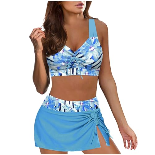 Bikini Damen Kaufen Badeanzug Schwarz Mit Cups Bikini Mit Bauch Weg Hose Bikini Damen Billig Bademode FüR Dickere Frauen Bikini Damen Minimizer Bikini Oberteil 75D Rot Weiß Gestreifter Bikini von YOGALULU