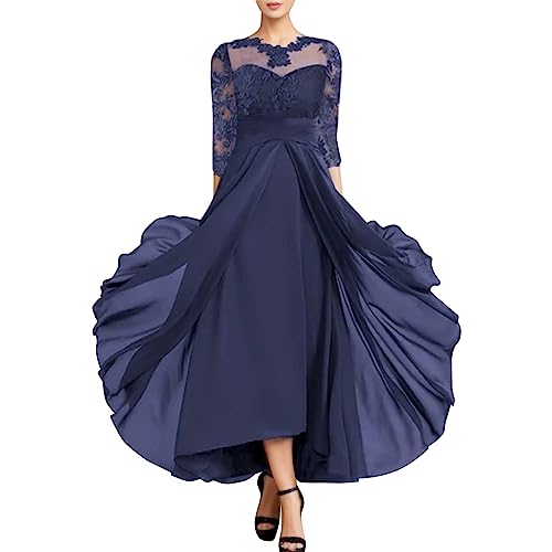 YOGALULU Schwarz Spitze Abendkleid Silber Maxi Kleider Langarm Abendkleid Winter Sommerkleid Weiß Kurz Midi Kleider Langarm Pinkes Sommerkleid Zweiteiler Abendkleid Ballkleid DunkelgrüN Abendkleid von YOGALULU