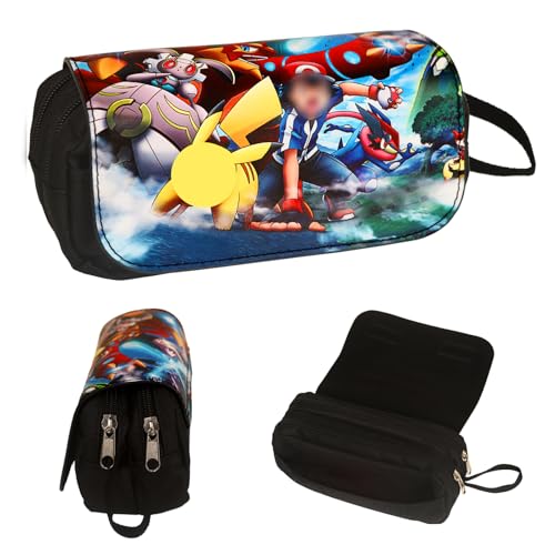 YOGARTH Federmäppchen 3 Fächer, Mäppchen mit Grossem Fassungsvermögen, Schlampermäppchen mit Reißverschluss und Handhaben, Mäppchen für Kinder Studenten Schule Büro (B) von YOGARTH