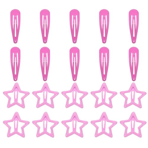 YOGAEN 20 Stückestern Haarspangen, Y2k Silberner fünfzackiger Stern, Wassertropfen-Haarschmuck, Geeignet für Einfache fünfzackige Stern- und Wassertropfen-Haarspangen für Frauen und Mädchen (Rosenrot) YOGAEN 20 Stückestern Haarspangen, Y2k Silberner fünfzackiger Stern, Wassertropfen-Haarschmuck, Geeignet für Einfache fünfzackige Stern- und Wassertropfen-Haarspangen für Frauen und Mädchen (Rosenrot) von YOGAZEN