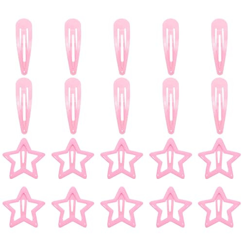 YOGAEN 20 Stückestern Haarspangen, Y2k Silberner fünfzackiger Stern, Wassertropfen-Haarschmuck, Geeignet für Einfache fünfzackige Stern- und Wassertropfen-Haarspangen für Frauen und Mädchen (Rosa) YOGAEN 20 Stückestern Haarspangen, Y2k Silberner fünfzackiger Stern, Wassertropfen-Haarschmuck, Geeignet für Einfache fünfzackige Stern- und Wassertropfen-Haarspangen für Frauen und Mädchen (Rosa) von YOGAZEN