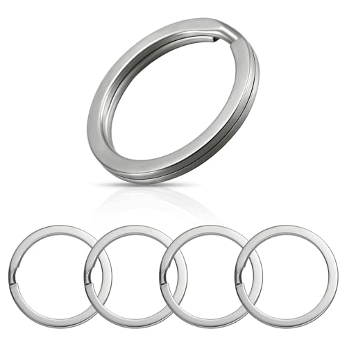 YOGAZEN 20 Stück 304 Schlüsselringe Edelstahl, Ф20mm Schlüsselring, Flache Schlüsselanhänger, Geeignet für alle Arten von Schlüsseln, DIY, Kunsthandwerk (Edelstahl Primärfarbe) von YOGAZEN