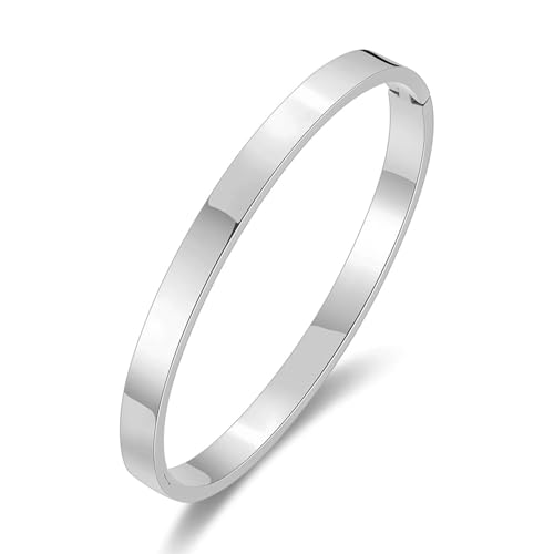 YOGAZEN Edelstahl Armband Damen, 17 cm Armband Silber Mit Schließe Armspange Gravur, Vintage Adjustable Stackable Bracelets, Arm Jewelry for Women Wedding Party YOGAZEN Edelstahl Armband Damen, 17 cm Armband Silber Mit Schließe Armspange Gravur, Vintage Adjustable Stackable Bracelets, Arm Jewelry for Women Wedding Party von YOGAZEN