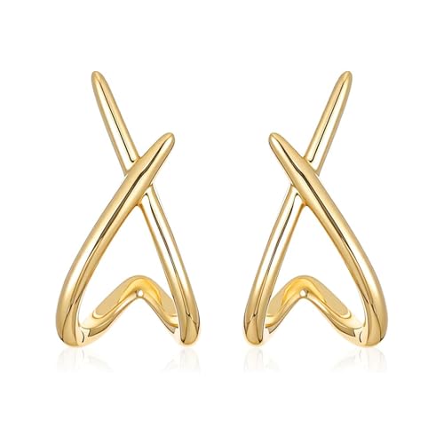 YOGAZEN Ohrstecker Gold/Silber, Ohrringe Stecker Damen, Hypoallergen Gold Klein Ohrringe, Gold Creolen Set, Creolen Leichte, Schmuck Geschenke Earrings for Women von YOGAZEN