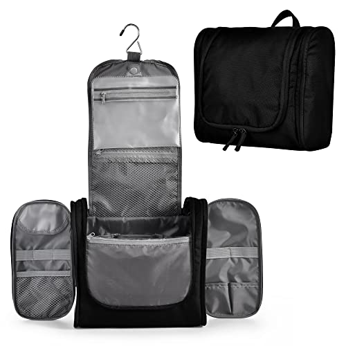 YOHOM Kulturtasche mit Aufhängehaken, Stoff Leichte hängende für Männer auf Reisen & Frauen Faltbarer Bausatz Rasierbeutel für Reisen/Fitnessstudio/Camping, (Große Größe, Schwarz) (Schwarz) YOHOM Kulturtasche mit Aufhängehaken, Stoff Leichte hängende für Männer auf Reisen & Frauen Faltbarer Bausatz Rasierbeutel für Reisen/Fitnessstudio/Camping, (Große Größe, Schwarz) (Schwarz) von YOHOM