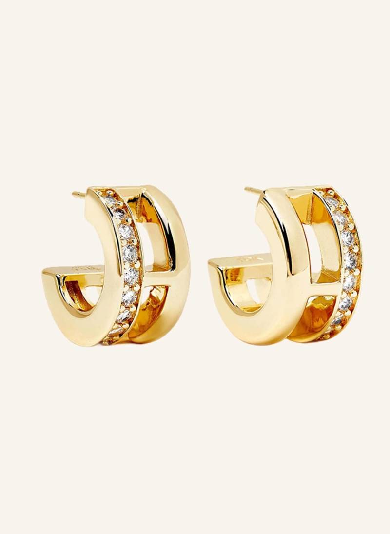 Yoj Creolen Midi Pave Bar Earrings By Glambou gold von YOJ