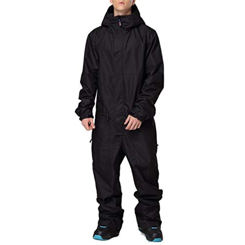 YOJOLO Skianzug Damen Herren Einteiliger Schneeanzug Ski Jumpsuit Windproof Waterproof Thermal Skibekleidung Winter Outdoor Sportmantel,Man Black,M von YOJOLO