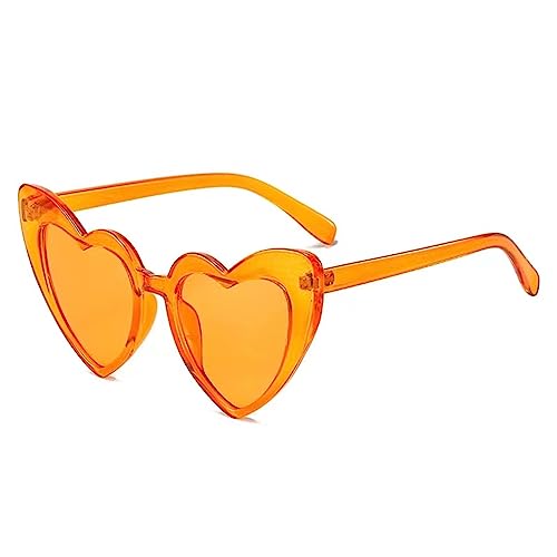 YOJUED Herz Sonnenbrille Vintage Katzenaugen Brille Love Heart Shape Sunglasses Herzbrille UV400 Schutz （Orange） von YOJUED