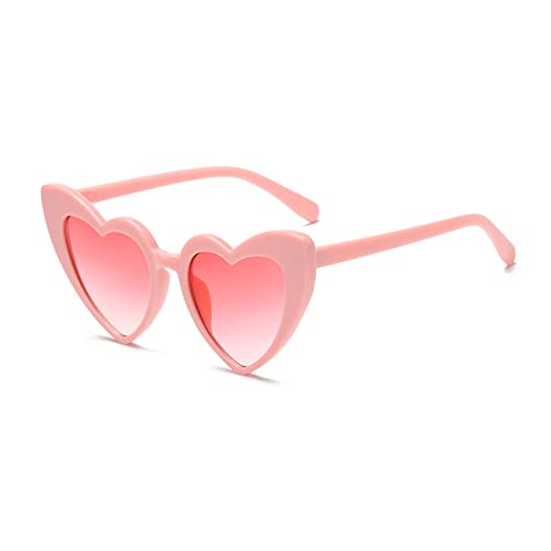 YOJUED Herz Sonnenbrille Vintage Katzenaugen Brille Love Heart Shape Sunglasses Herzbrille UV400 Schutz (Rosa) von YOJUED