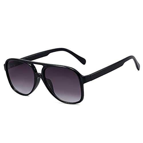 YOJUED Retro Sonnenbrille Gelb Gradient Brille Vintage Tinted Sunglasses für Damen Herren Schwarz Grau von YOJUED