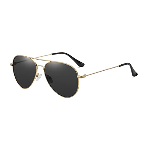 YOJUED Retro Polarisierte Sonnenbrille Verspiegelte Brille für Damen und Herren UV400 Schutz A-Golden Schwarz One Size von YOJUED