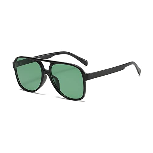 YOJUED Retro Sonnenbrille Gelb Gradient Brille Vintage Tinted Sunglasses für Damen Herren (Schwarz Dunkelgrün), Einheitsgröße von YOJUED