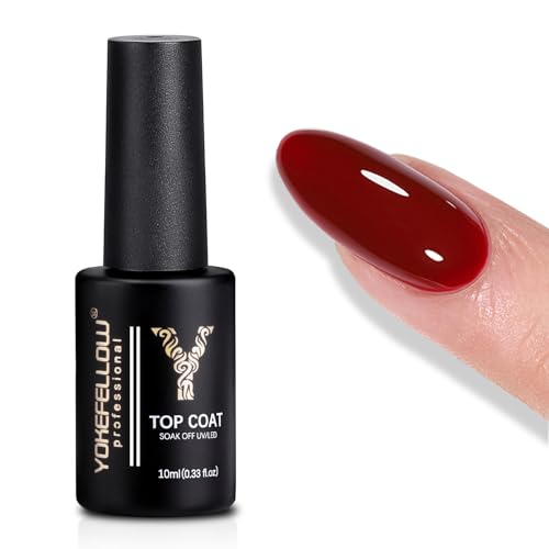 YOKEFELLOW No Wipe Top Coat Nagellack Semi-Permanent Soak Off Gel Nail Polish Manicure Gel Nail Polish 10 ml von YOKE FELLOW