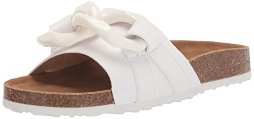 YOKI Damen Kork-Fußbett Schiebe-Sandalen, Weiß, 40 EU von YOKI