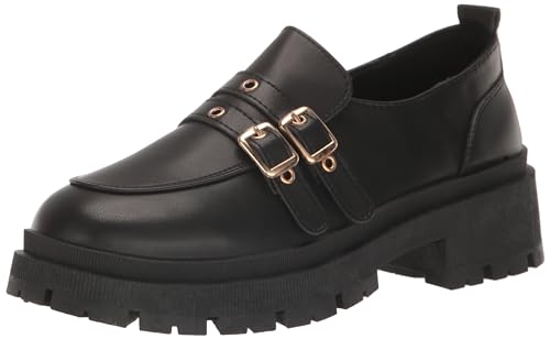 YOKI Damen Lugsole Loafers, Schwarz, 43 EU von YOKI