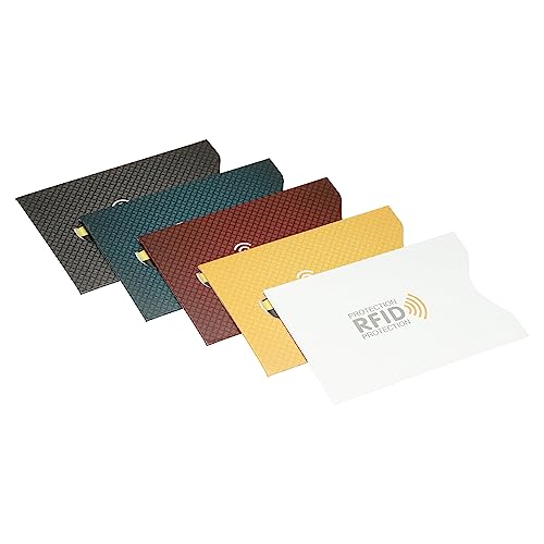 YOKIVE 20Stk RFID Sperrung Hülsen Kreditkarte Protektor Hülse Schlank | Kratzfest Ideal für Geschäft Karten ID Karten (5 Farbe 3.46x2.32) von YOKIVE