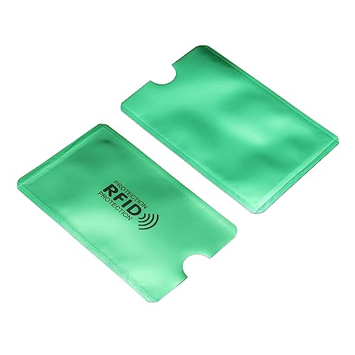 YOKIVE 30Stk RFID Sperrung Hülsen Kreditkarte Protektor Hülse Schlank | Kratzfest Ideal für Geschäft Karten ID Karten (Hell Grün 3.62x2.44) von YOKIVE