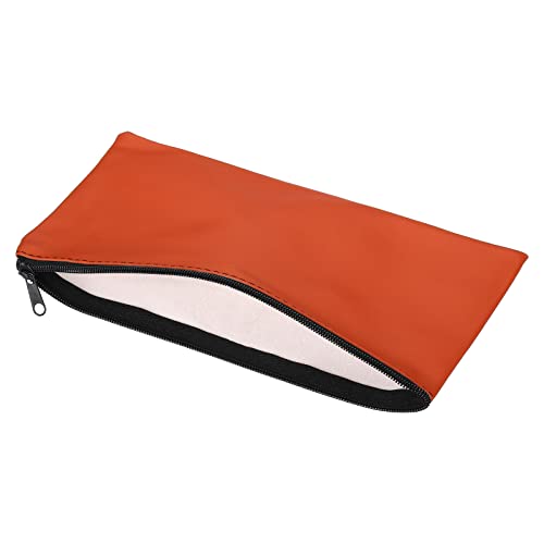 YOKIVE Wasserdicht Zippertaschen Kunstleder Federmäppchen Pfandgeld Lagerung Tasche Kosmetik Organizer Etui Ideal für Büro(Orange) von YOKIVE