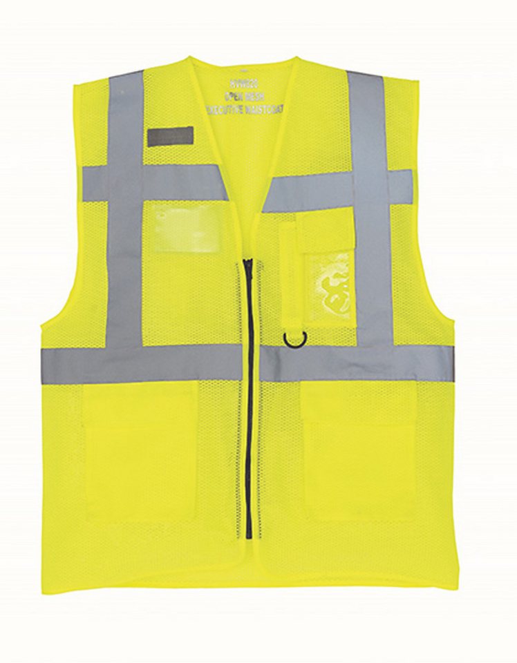 YOKO Warnweste Hi-Vis Top Cool Recycled Open Mesh Executive Waistcoat von YOKO