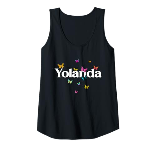 Damen Yolanda - Schöner Mädchen Name mit bunten Schmetterlingen Tank Top Damen Yolanda - Schöner Mädchen Name mit bunten Schmetterlingen Tank Top von YOLANDA Tochter Enkel Geburtstag Geschenkideen