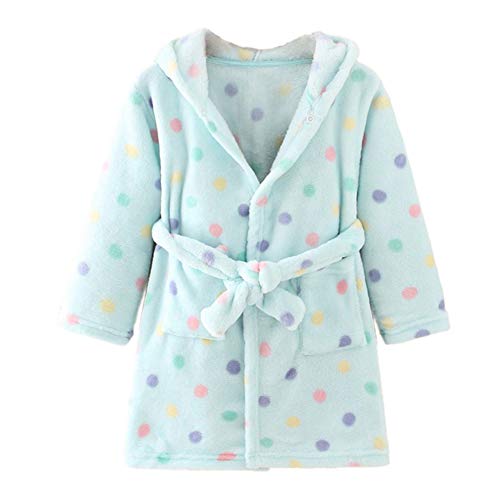 YOLIA Unisex Kinder Roben Niedlich mit Kapuze Nachtwäsche Weichem Fleece-Bademäntel Housecoat Kleider 3 Jahre von YOLIA