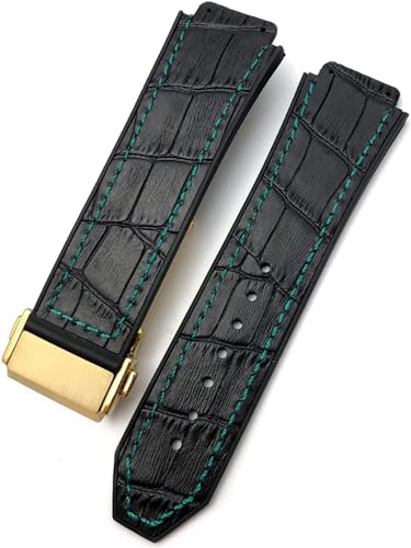 YOLIONU 20 Mm 22 Mm Rindsleder-Gummi-Uhrenarmband Für Hublot-Kalbsleder-Silikon-Uhrenarmband-Armbänder 25 Mm * 19 Mm(2,28x19x24mm) von YOLIONU