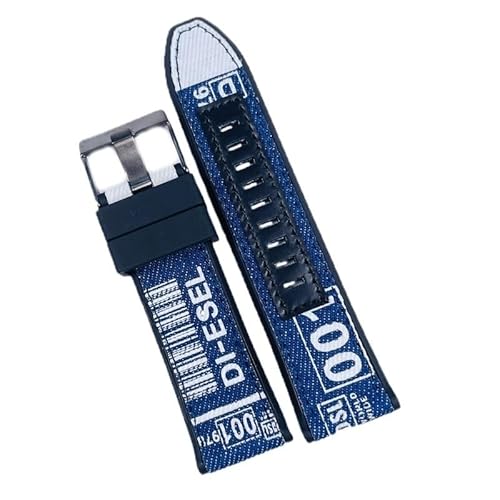 YOLIONU 26 mm Uhrenarmband für Diesel Modell DZ4541 großes Zifferblatt Denim Blue Watchband von YOLIONU