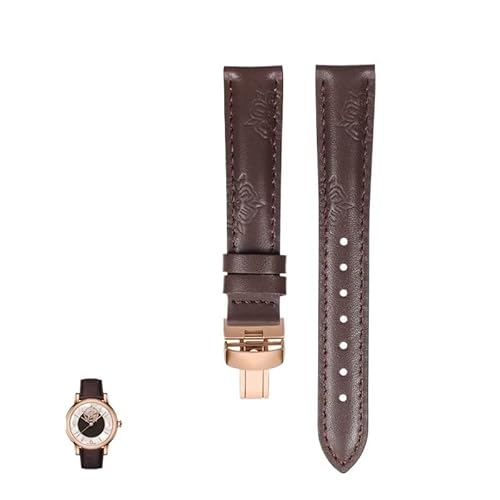 YOLIONU Bedruckte Lederuhrenarmbänder der Lady Heart Collection für Tissot 1853 T050 T050207A, Uhrenkette für Couturier Prestige Damenarmband(Brownp,16mm) von YOLIONU