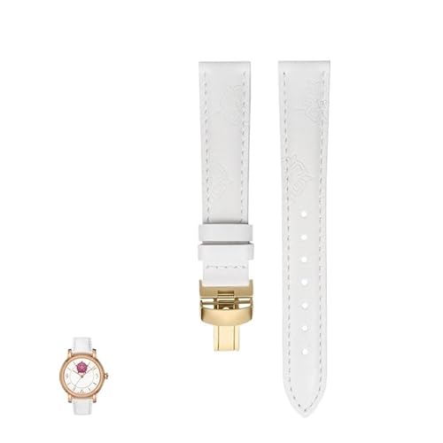 YOLIONU Bedruckte Lederuhrenarmbänder der Lady Heart Collection für Tissot 1853 T050 T050207A, Uhrenkette für Couturier Prestige Damenarmband(Whiteg,14mm) von YOLIONU