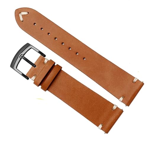 YOLIONU Echtes Leder-Rindsleder-Armband für Citizen BM8475-26E 00F00X Schwarz Braun Soft Strap Armband 20mm 22mm(Brown black,22mm) von YOLIONU