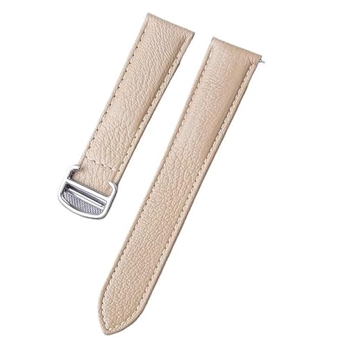 YOLIONU Echtes Leder Uhrenarmband Für Cartier Tank London Key Uhrenarmband(Cream color,16mm) von YOLIONU