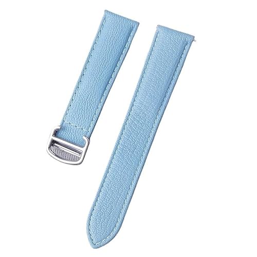 YOLIONU Echtes Leder Uhrenarmband Für Cartier Tank London Key Uhrenarmband(Linen blue,18mm) von YOLIONU