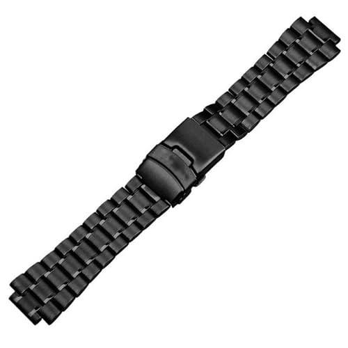 YOLIONU Edelstahl-Uhrenarmband für TIMEX Tides T2N720 T2N721 T2N739, konvex – Mund-Uhrenkette(Black) von YOLIONU