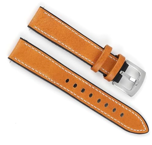 YOLIONU Einzigartiges Rad-Design, weiches Lederarmband, Uhrenarmband für Herren und Damen, Gürtel-Ersatzband(Tan,22mm) von YOLIONU