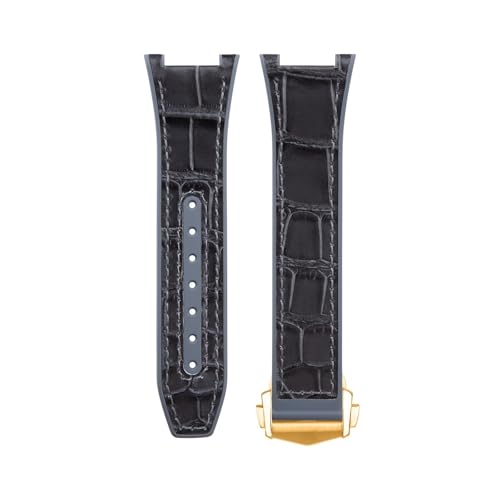 YOLIONU Fluorkautschuk-Rindsleder-Uhrenarmband für Omega Constellation 131.23.41 Manhattan Observatory 24MM Armband(Greyg) von YOLIONU