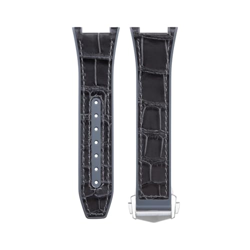 YOLIONU Fluorkautschuk-Rindsleder-Uhrenarmband für Omega Constellation 131.23.41 Manhattan Observatory 24MM Armband(Greys) von YOLIONU