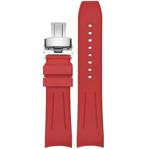YOLIONU Fluorkautschuk-Uhrenarmband für Rolex Submariner Herrenuhr-Armbänder für Omega Seamaster(Reds2,21mm) von YOLIONU