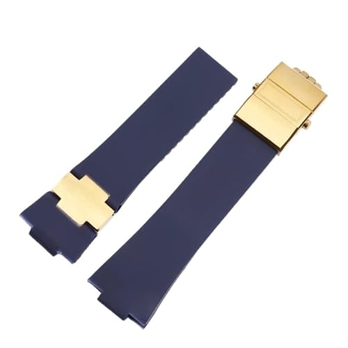 YOLIONU Für Athens Observation Navigation 1183 Herren Damen Wasserdichtes Gummi-Uhrenarmband(Blue-gold) von YOLIONU