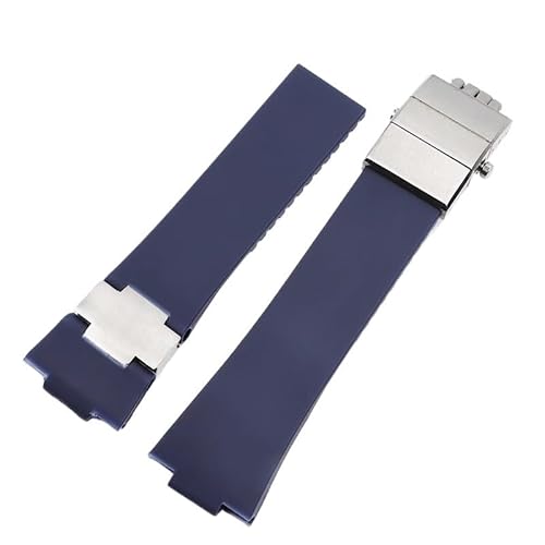 YOLIONU Für Athens Observation Navigation 1183 Herren Damen Wasserdichtes Gummi-Uhrenarmband(Blue-silver) von YOLIONU