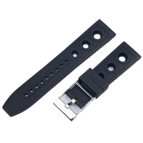 YOLIONU Gummi-Uhrenarmband für Breitling Avenger Superocean Challenger Blackbird Reconnaissance(Black) von YOLIONU