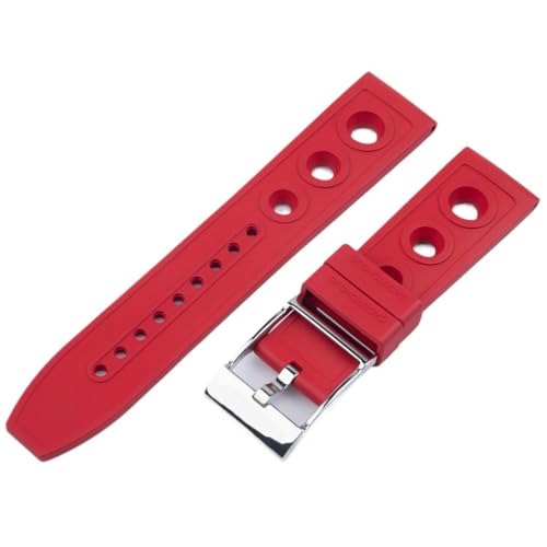 YOLIONU Gummi-Uhrenarmband für Breitling Avenger Superocean Challenger Blackbird Reconnaissance(Red) von YOLIONU