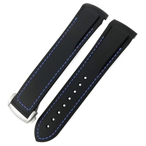 YOLIONU Gummi-Uhrenarmband für Omega Seamaster 300/600 für Hamilton Frogman-Armband für IWC Pilot Mark(Blackl,21mm) von YOLIONU