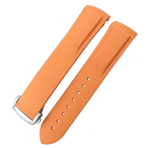 YOLIONU Gummi-Uhrenarmband für Omega Seamaster 300/600 für Hamilton Frogman-Armband für IWC Pilot Mark(Orange,18mm) von YOLIONU