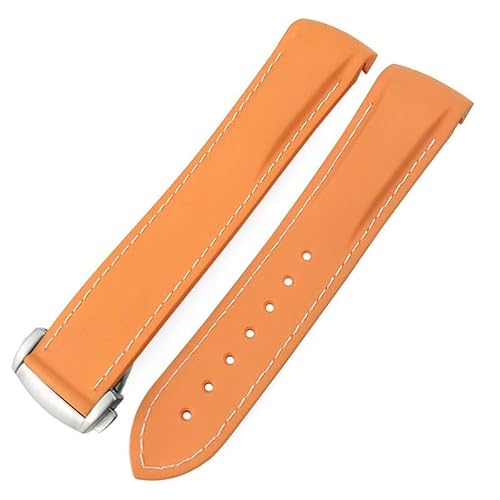 YOLIONU Gummi-Uhrenarmband für Omega Seamaster 300/600 für Hamilton Frogman-Armband für IWC Pilot Mark(Orangew,22mm) von YOLIONU