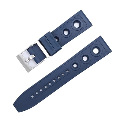 YOLIONU Gummi-Uhrenarmband für die Aufklärungsflugzeugmodelle Breitling Avenger, Super Ocean, Premier, Challenger und Blackbird(Blue matte) von YOLIONU